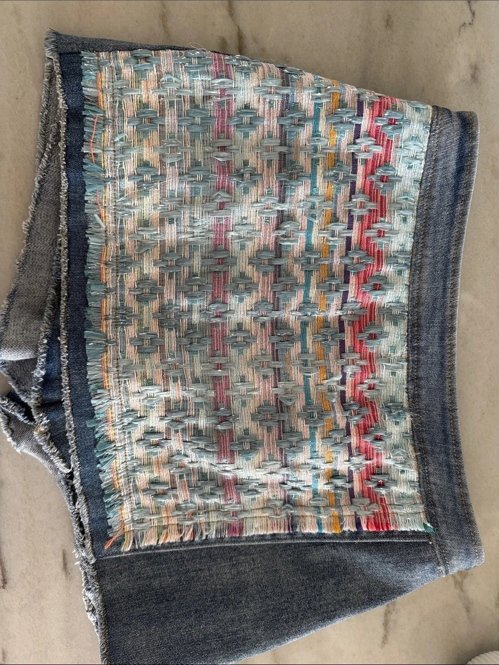Ramy Brook Embroidered Denim Mini Short/skort  Size 4